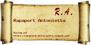 Rapaport Antonietta névjegykártya